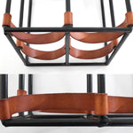 Vintage 1960s Iron and Leather Sling 4 Bottle Wine Rack | by Arthur Umanoff