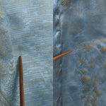 Vintage 1950s Medium Blue Gold Persian Novelty Print Duster Jacket | Dream Wear Lingerie
