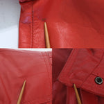 Vintage 1980s Small Red Leather Puff Shoulder Leather Jacket | by Tibon