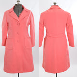 Vintage 1970s Large Pink Short Sleeve Dress Matching Jacket Suit Set | by Edith Flagg