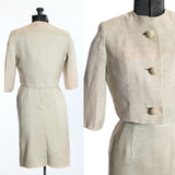 Vintage 1960s XS Beige Jacket Dress Set | by Town and Country