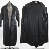 Vintage 1980s Large Black Leather Gold Suede Long Duster Coat | by Maggie Lawrence