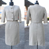 Vintage 1960s XS Beige Jacket Dress Set | by Town and Country