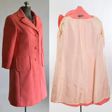 Vintage 1970s Large Pink Short Sleeve Dress Matching Jacket Suit Set | by Edith Flagg