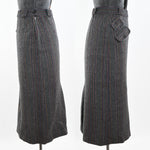 Vintage 1950s XS Rainbow Stripe Gray Herringbone Midi Pencil Skirt | by JL Originals