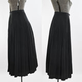 Vintage 1980s Small Black Accordion Pleated Silk Midi Skirt | by Jeanette for St. Martin