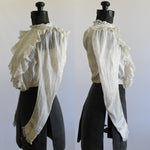 Antique 1890s Victorian White Cotton Voile Pouter Pigeon Blouse