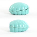 Vintage 1950s Blue Plastic Seashell Double Ring Case | by W & S