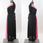 Vintage 1950s Medium Black Pink Green Zipper Front Dressing Robe  | by Kerrybrooke