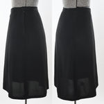 Vintage 1940s Medium Black Rayon Crepe Midi Skirt