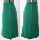 Vintage 1950s Large Green Arrow Pattern Wool Wiggle Skirt |  Minglers by Canterbury