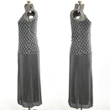 Vintage 1990s Large Silver Black Lurex Sparkle Evening Top Skirt Set | by Superstition