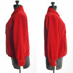 Vintage 1950s Small Red Corduroy Fleece Lined Cold Weather Jacket | by Peck & Peck
