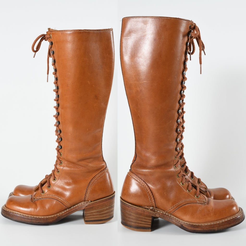 Bort Carleton Vintage 1970s Lace Up Granny Boots
