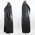 Vintage 1980s Large Black Leather Gold Suede Long Duster Coat | by Maggie Lawrence