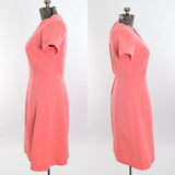 Vintage 1970s Large Pink Short Sleeve Dress Matching Jacket Suit Set | by Edith Flagg