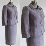 Vintage Early 1950s Small Purple Gray Skirt Suit | by Hattie Carnegie