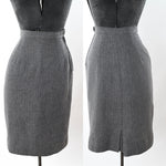 Vintage 1950s XS Gray Blue Wasp Waist Skirt Suit