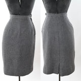 Vintage 1950s XS Gray Blue Wasp Waist Skirt Suit