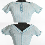 Vintage 1950s XXS Blue White Full Skirt Shirtwaist Dress | by Youth Guild