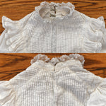 Antique 1890s Victorian White Cotton Voile Pouter Pigeon Blouse