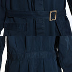 Vintage 1950s Size 46 Navy Blue Machinist Shop Coat Workwear
