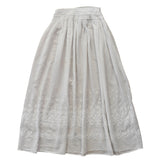 Antique 1900s Small White Cotton Embroidered Edwardian Petticoat Skirt