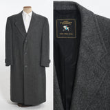 vintage 1980s gray black herringbone wool overcoat by hart Schaffer & Marx
