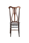 Antique Early 1900s Quarter Sawn Oak Art Nouveau Lyre Back Narrow Chair