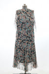 vintage 1920s dark floral garden party dress back view