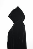 Vintage 1930s Black Velvet Witchy Hooded Opera Cloak   |   XS Small