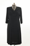 Vintage 1940s Black Polka Dot Day Dress   |  Plus Size 38" Waist |  by Sensibly Young