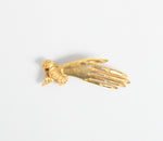 Vintage 1950s Victorian Revival Gold Fancy Cuff Hand Brooch