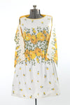 Vintage Early 1960s Yellow Roses Sleeveless Day Dress   |   Large 30" Waist  |   by Nelly Don
