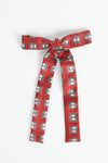 Vintage 1950s Country Western Red Gray Arrows & Diamonds Clip On String Tie