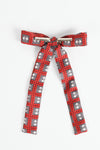 Vintage 1950s Country Western Red Gray Arrows & Diamonds Clip On String Tie