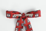 Vintage 1950s Country Western Red Gray Arrows & Diamonds Clip On String Tie