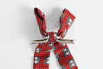 Vintage 1950s Country Western Red Gray Arrows & Diamonds Clip On String Tie