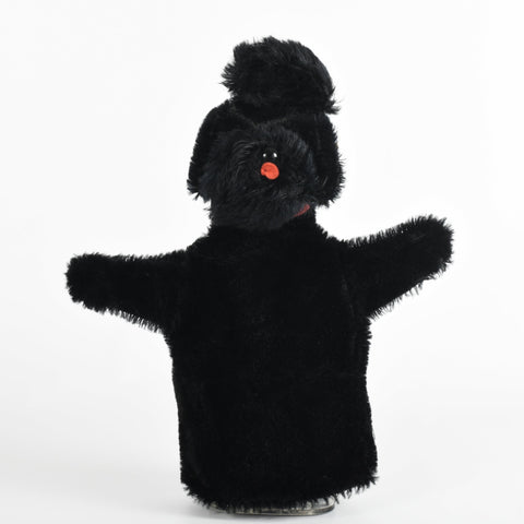 vintage 1950s Snobby the Black Poodle Hand Puppet by Steiff