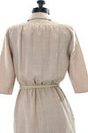 Vintage 1970s Casual Khaki Half Sleeve Shirt Waist Dress   |  XS Small |  by Caron Chicago