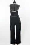 Vintage 1990s Black White Club Halter Jumpsuit   |   Small Medium  |   by Cimmaron