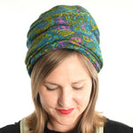 vintage 1960s blue green purple wool Balenciaga reproduction turban