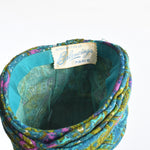 Vintage 1960s Blue Green Purple Wool Turban Hat   |   by Balenciaga Paris Reproduction