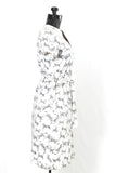 Vintage 1970s Zebra Print Zipper Front Short Sleeve House Dress   |  XS Small |  by Mister Robert