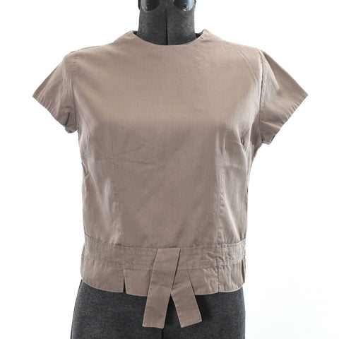 vintage 1960s taupe brown short sleeve shirt 