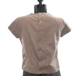 Vintage 1960s Taupe Brown Short Sleeve Summer Shirt   |  Medium  |   by St. Michael