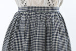 Antique Victorian Edwardian Blue White Gingham Long Apron | Small Medium