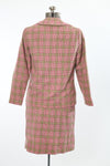 Vintage 1960s Pink Green Plaid Jacket Skirt Suit   |   Small