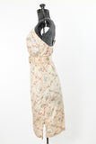 Vintage 1970s Floral Beige Sleeveless Dress   |  XS Small  |  by Max and Lulu California