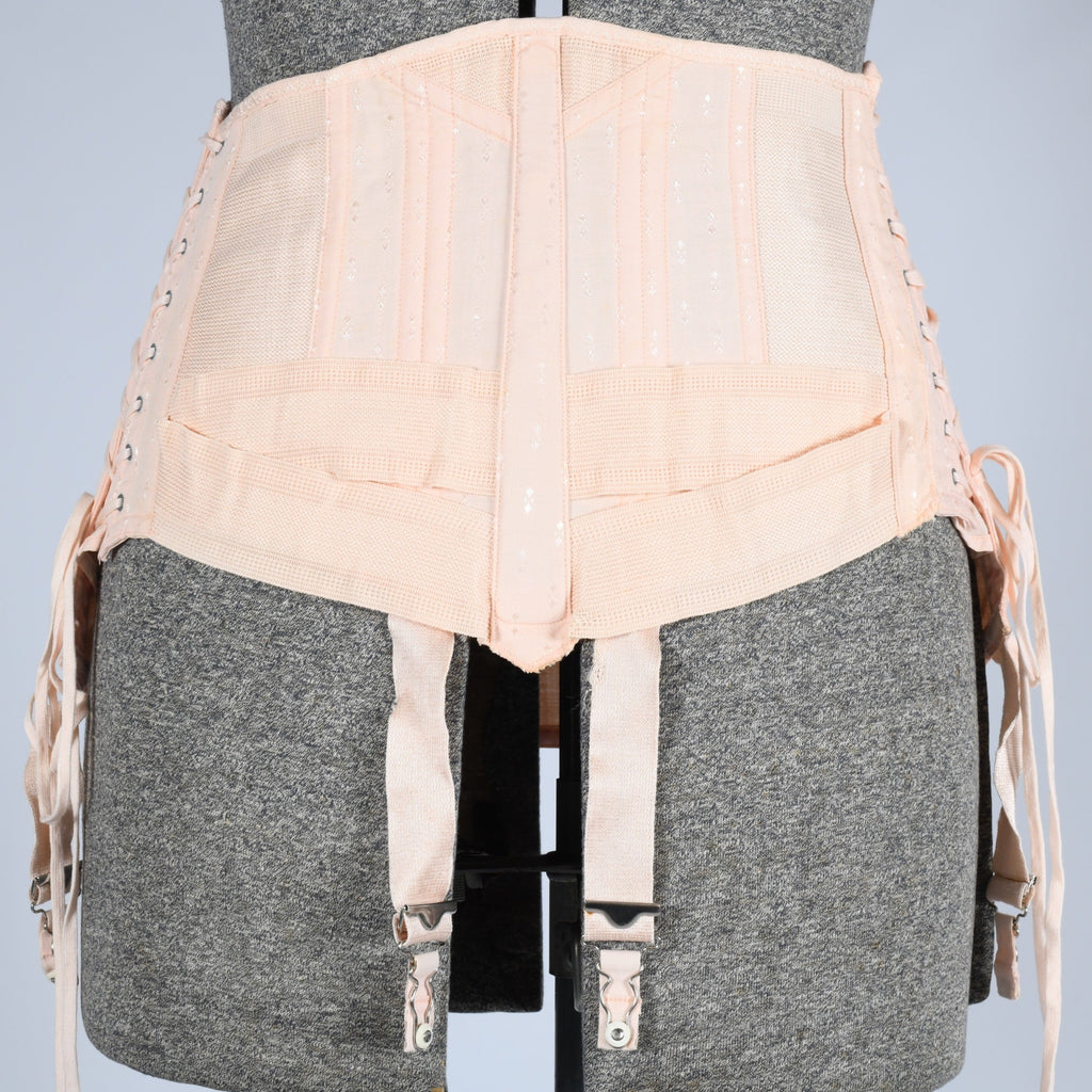 Antique 1920s/30s Blush Pink Girdle Corset With Garters 